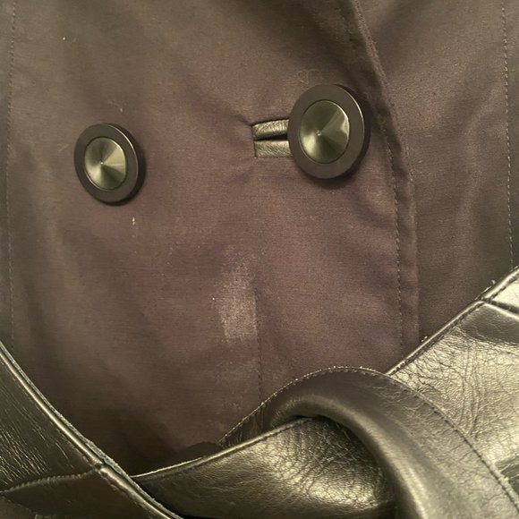 SOLD Mackage Trench Coat with Leather Trim - Picture 11 of 16